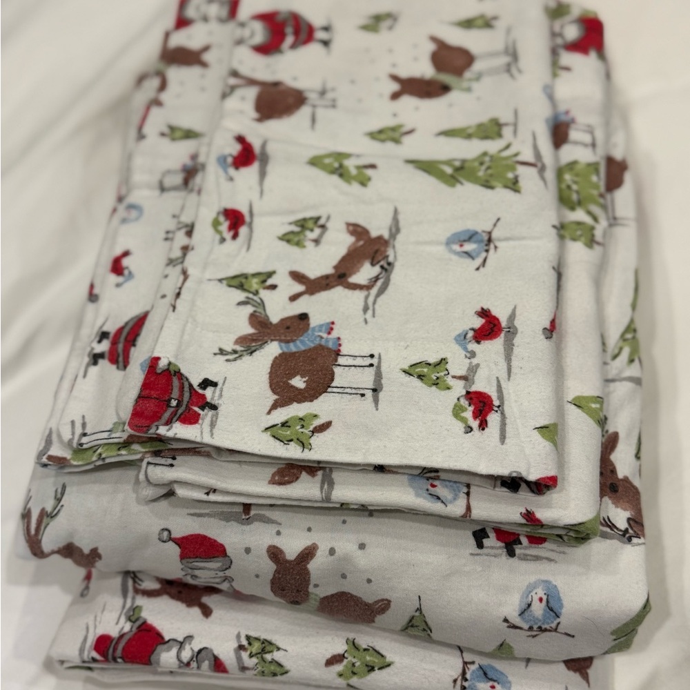 Pottery Barn Full Fleece Sheet Set,  Duvet Cover, Fitted Sheet, 2 Pillow Cases